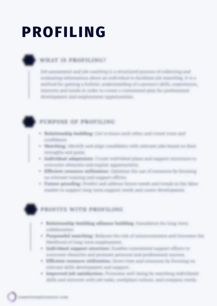 SUMETO Employment - Profiling guide